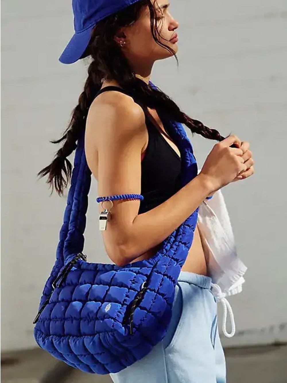 Navy Quilted Baby Carryall Sling Bag